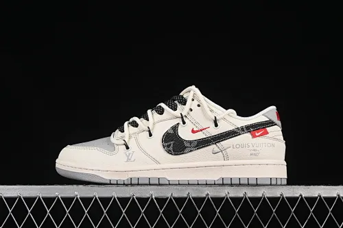 All categories Nk SB Dunk Series Nk SB Dunk Low High-end customized low-top sneakers Nike SB Dunk Low LV series Strap denim black hook Anniversary high-end customized low-top casual sneakers FC1688-218